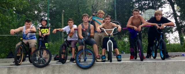 bikes in skate park